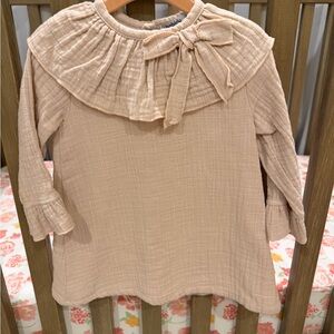 Babidu Cream Baby Dress with Bow